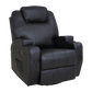 Black Massage Sofa Chair Recliner 360 Degree Swivel PU Leather Lounge 8 Point Heated