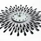 Large Modern 3D Crystal Wall Clock Luxury Art Metal Round Home Decor