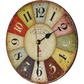 Large Colourful Wall Clock Kitchen  Office Retro Timepiece