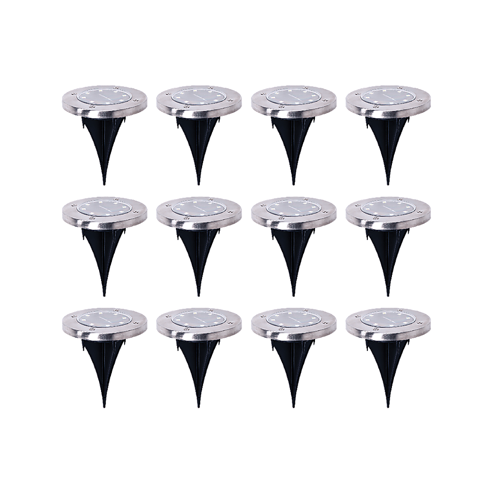 12 x Solar Powered LED Buried Inground Recessed Light Garden Outdoor Deck Path