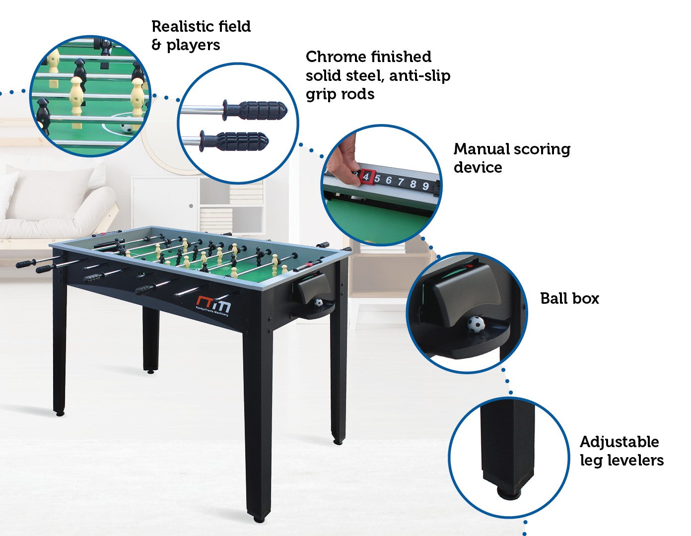 Foosball Soccer Table 4FT Tables Football Game Home Party Gift