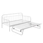 Metal Daybed Pop Up Trundle Sofa Bed Frame Single Size White