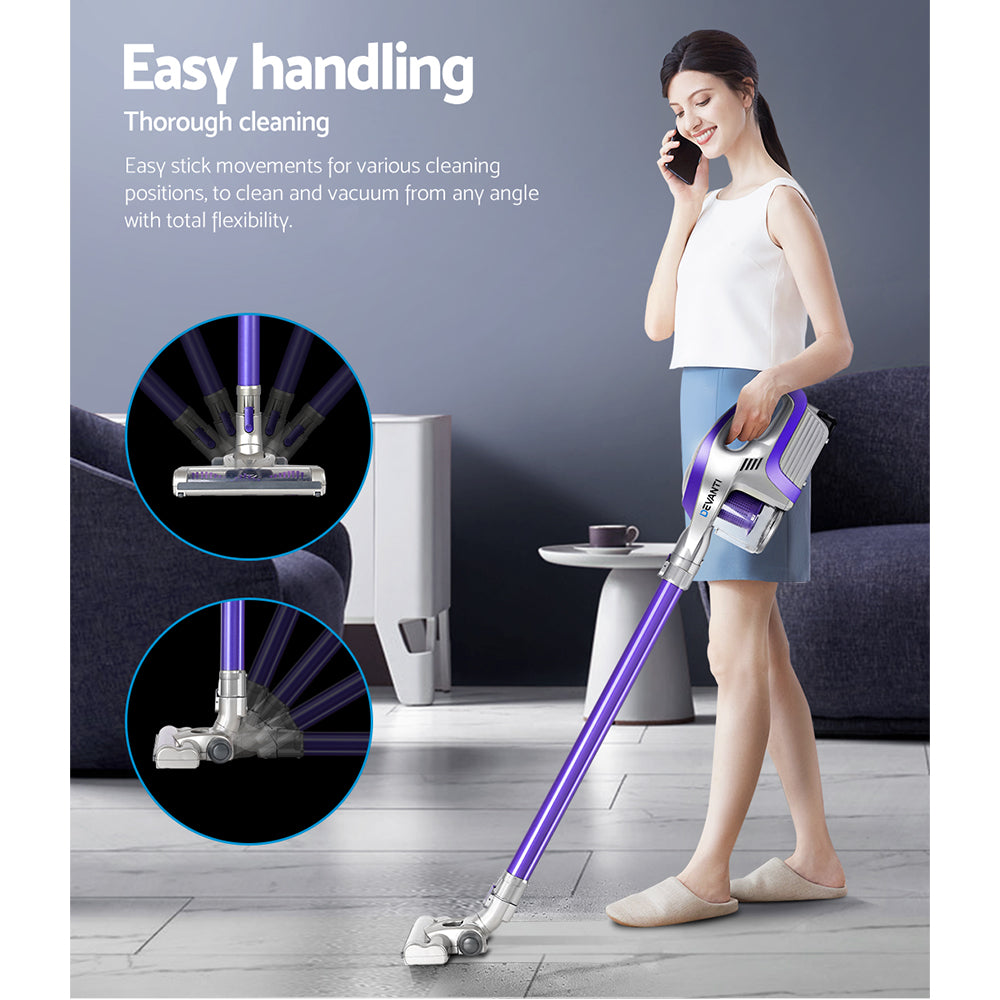 Cordless Stick Vacuum Cleaner - Purple & Grey