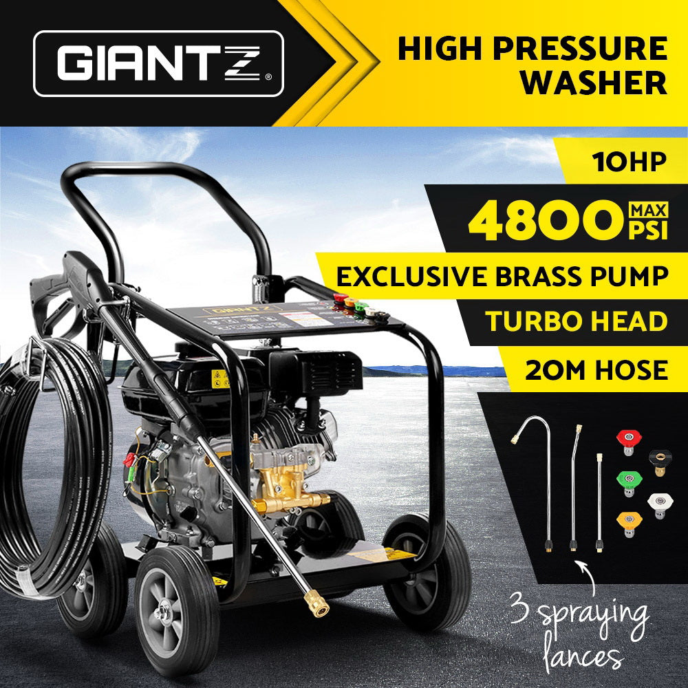 THE BEAST 🦍 4800PSI 20M Petrol High Pressure Cleaner Washer Water Jet Hose Gurney