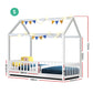Wooden Bed Frame Single Size Timber Mattress Base Pine Platform White ROCK