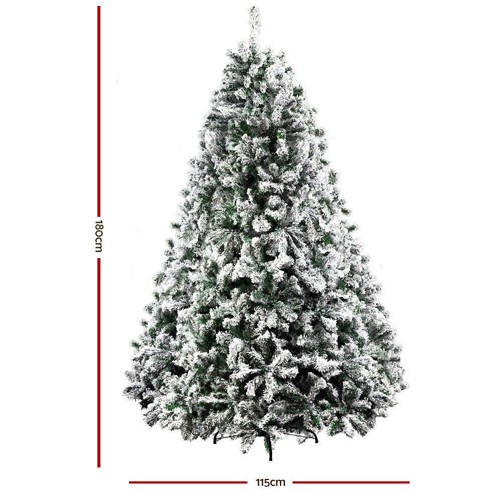 Christmas Tree 1.8M Xmas Trees Decorations Snowy 758 Tips