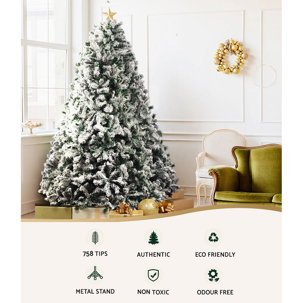 Christmas Tree 1.8M Xmas Trees Decorations Snowy 758 Tips