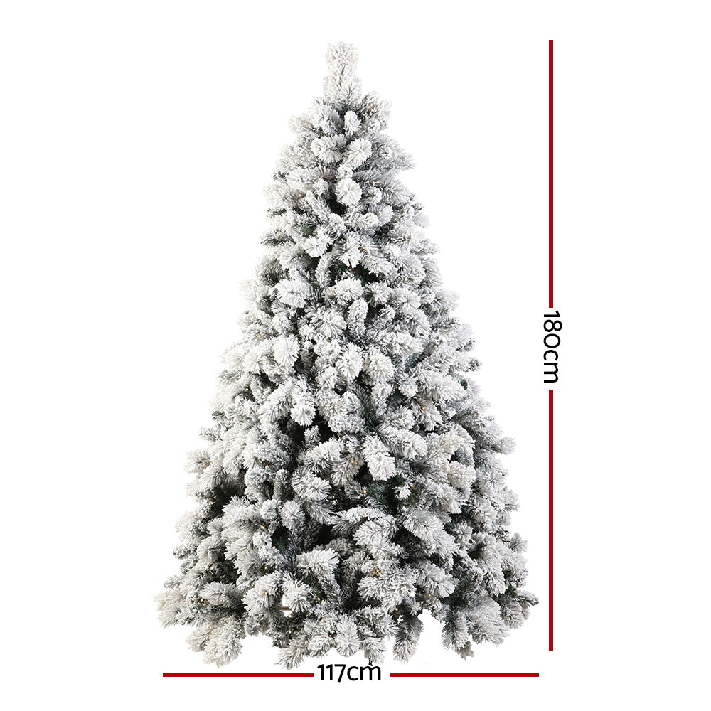 Christmas Tree 1.8M Xmas Tree with 350 LED Lights Snowy Tips