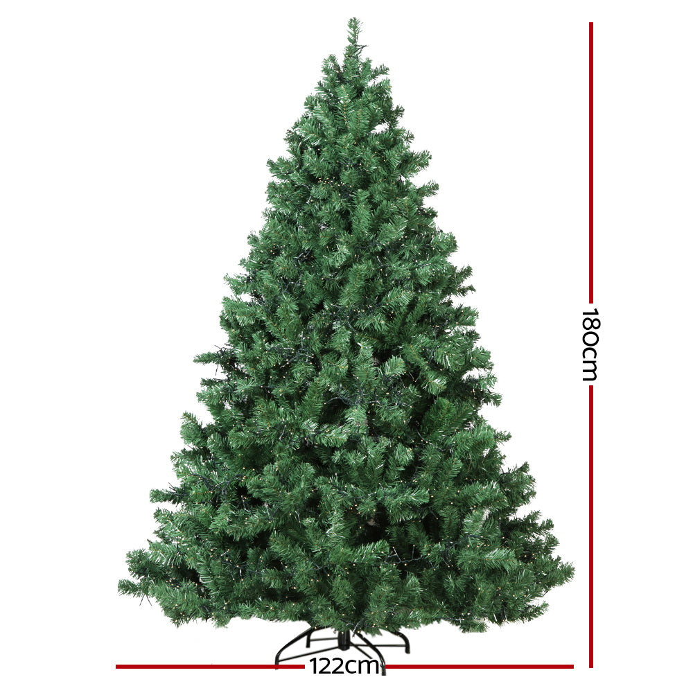 Christmas Tree 1.8M Xmas Tree 1980 LED Lights 8 Modes Warm White