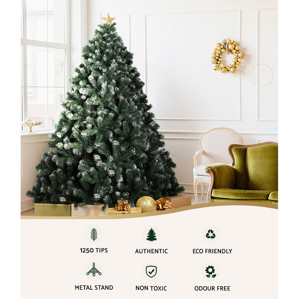 Christmas Tree 2.1M Xmas Trees Decorations Snowy 1250 Tips