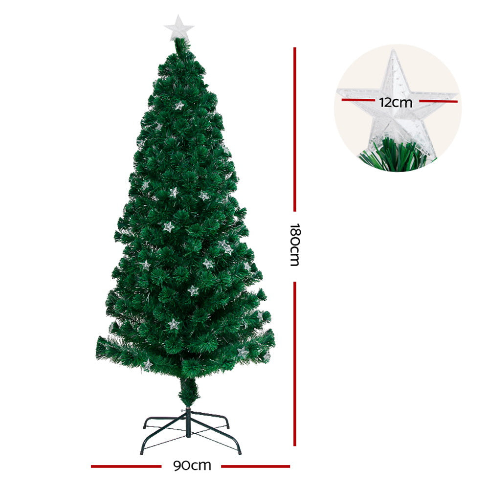 1.8M 6FT LED Christmas Tree Xmas Optic Fiber Multi Colour Lights