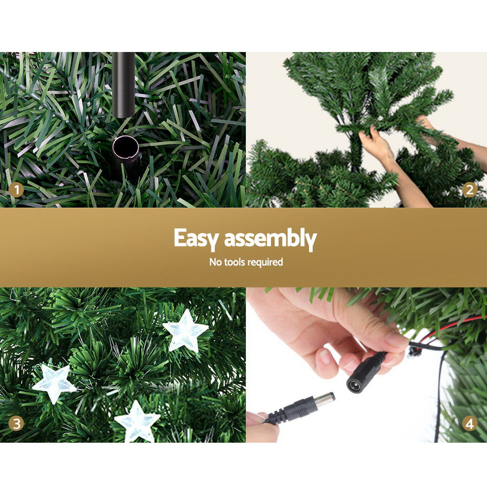 2.1M 7FT LED Christmas Tree Xmas Optic Fibre Multi Colour Lights