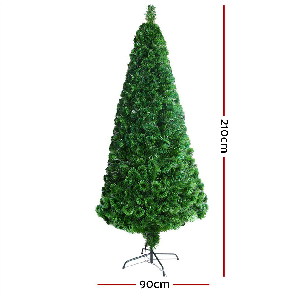 2.1M 7FT LED Christmas Tree Optic Fiber Xmas Multi Colour Lights