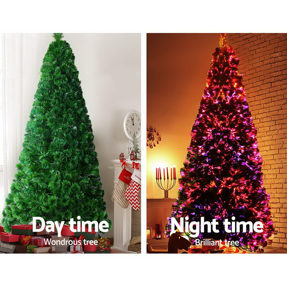 2.1M 7FT LED Christmas Tree Optic Fiber Xmas Multi Colour Lights