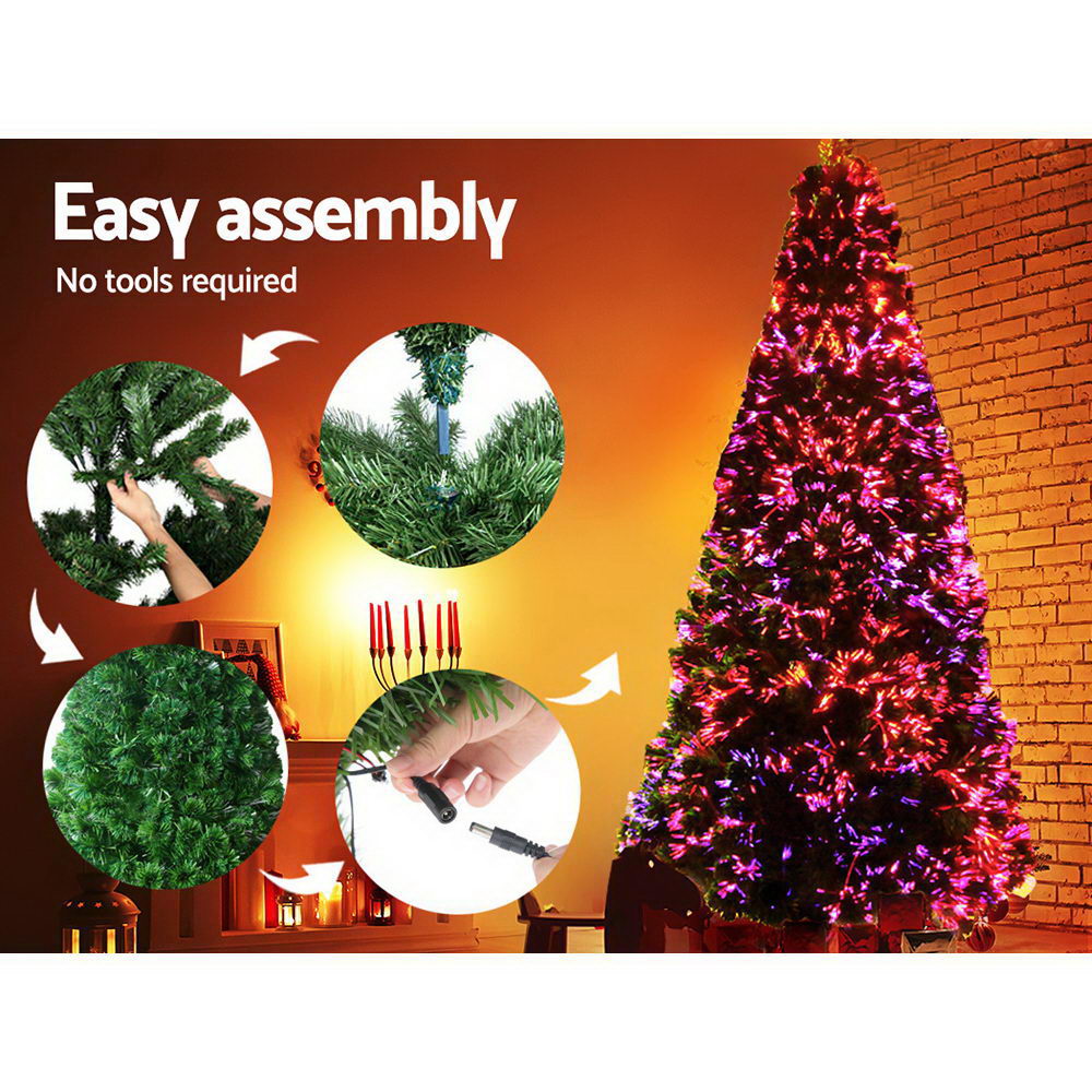 2.1M 7FT LED Christmas Tree Optic Fiber Xmas Multi Colour Lights