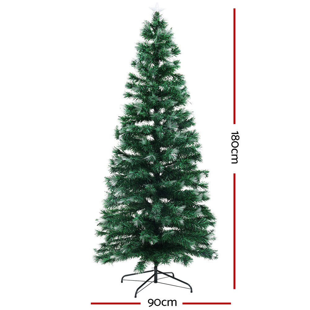 Christmas Tree 1.8M 6FT LED Xmas Multi Colour Lights Optic Fibre