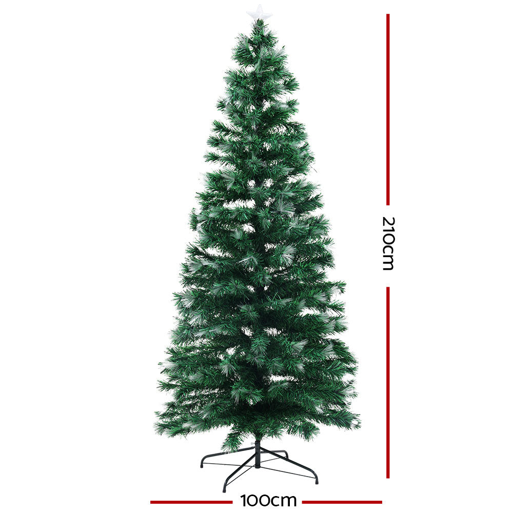 Christmas Tree 2.1M 7FT LED Xmas Multi Colour Lights Optic Fibre