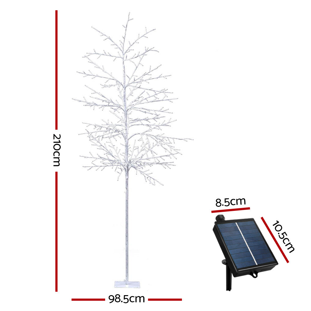 Solar Christmas Tree 2.1M 480 LED Trees With Lights Warm White