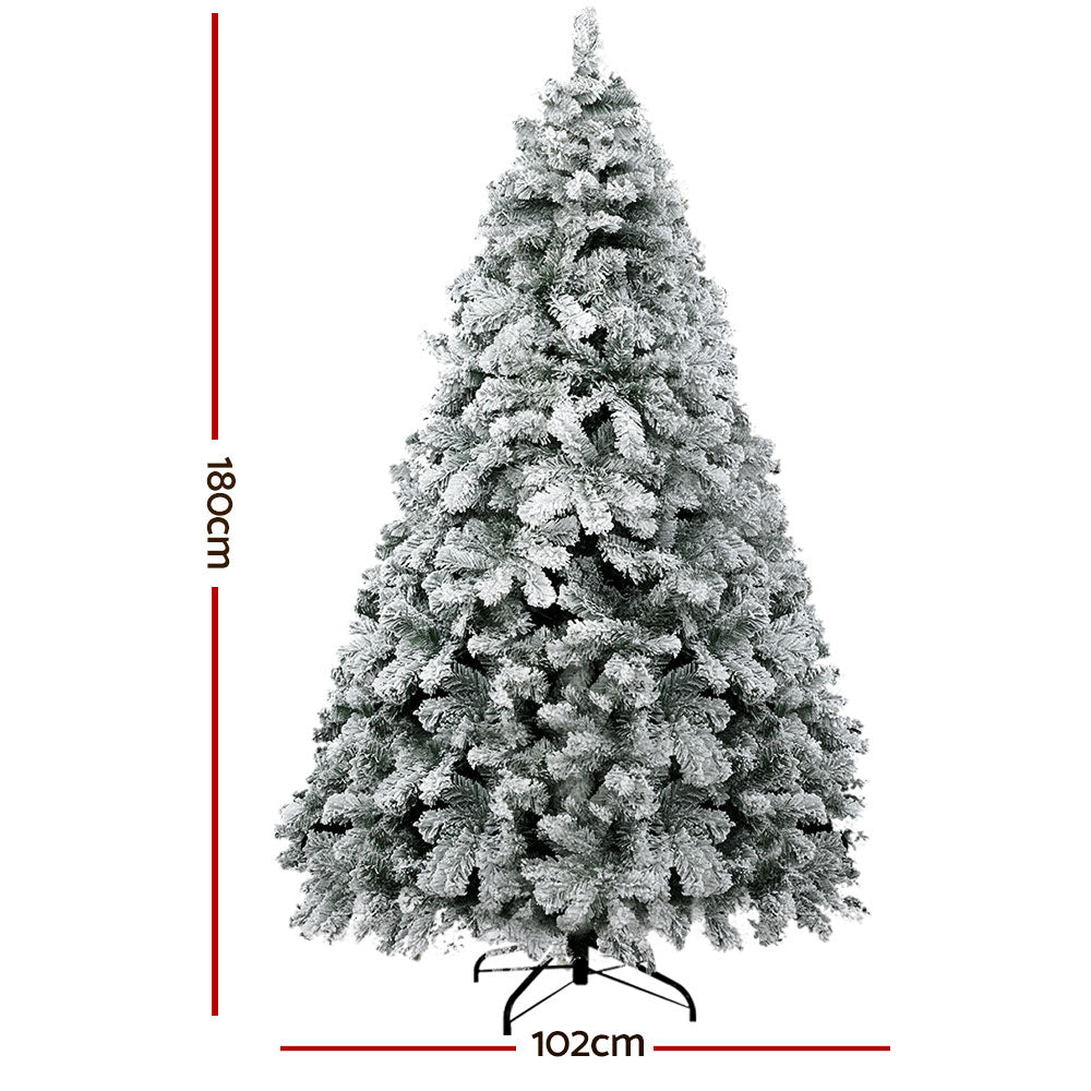 Christmas Tree 1.8M Xmas Trees Decorations Snowy 520 Tips