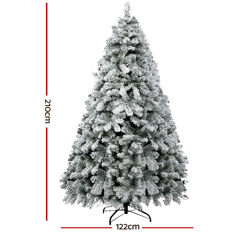 Christmas Tree 2.1M Xmas Trees Decorations Snowy 859 Tips