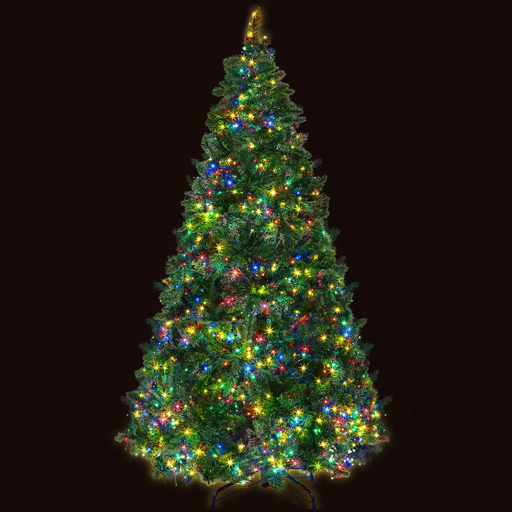 Christmas Tree 2.1M Green With 1134 LED Lights 8 Modes Multi Colour