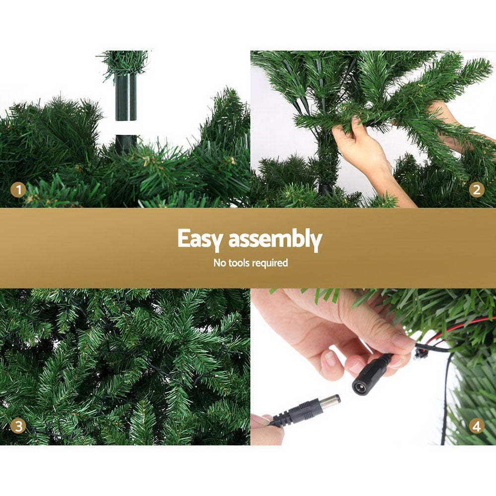 Christmas Tree 2.1M Green With 1134 LED Lights 8 Modes Multi Colour