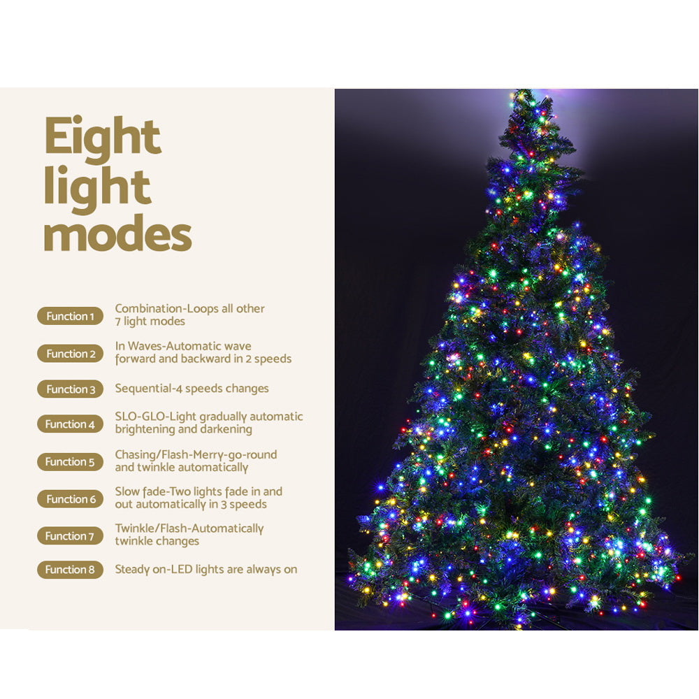 Christmas Tree 2.1M Green With 1134 LED Lights 8 Modes Multi Colour