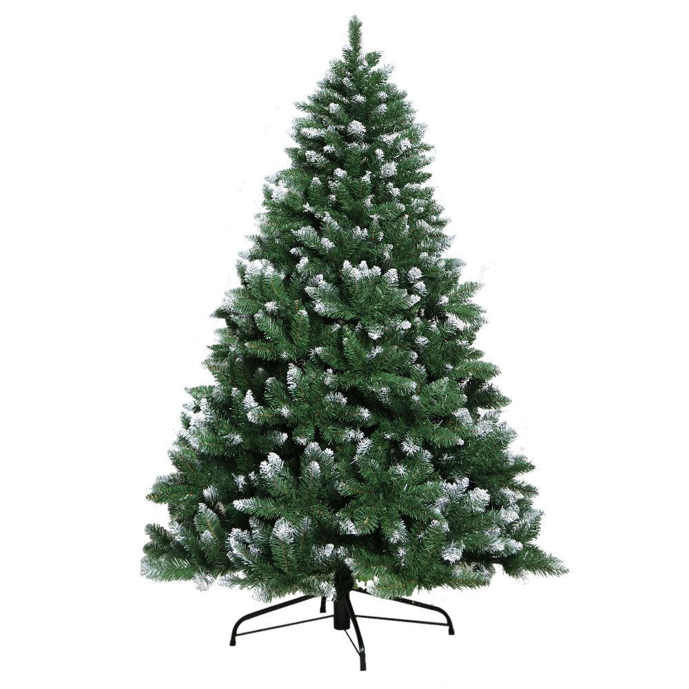 Christmas Tree 2.1M Xmas Trees Decorations Snowy Green 1000 Tips