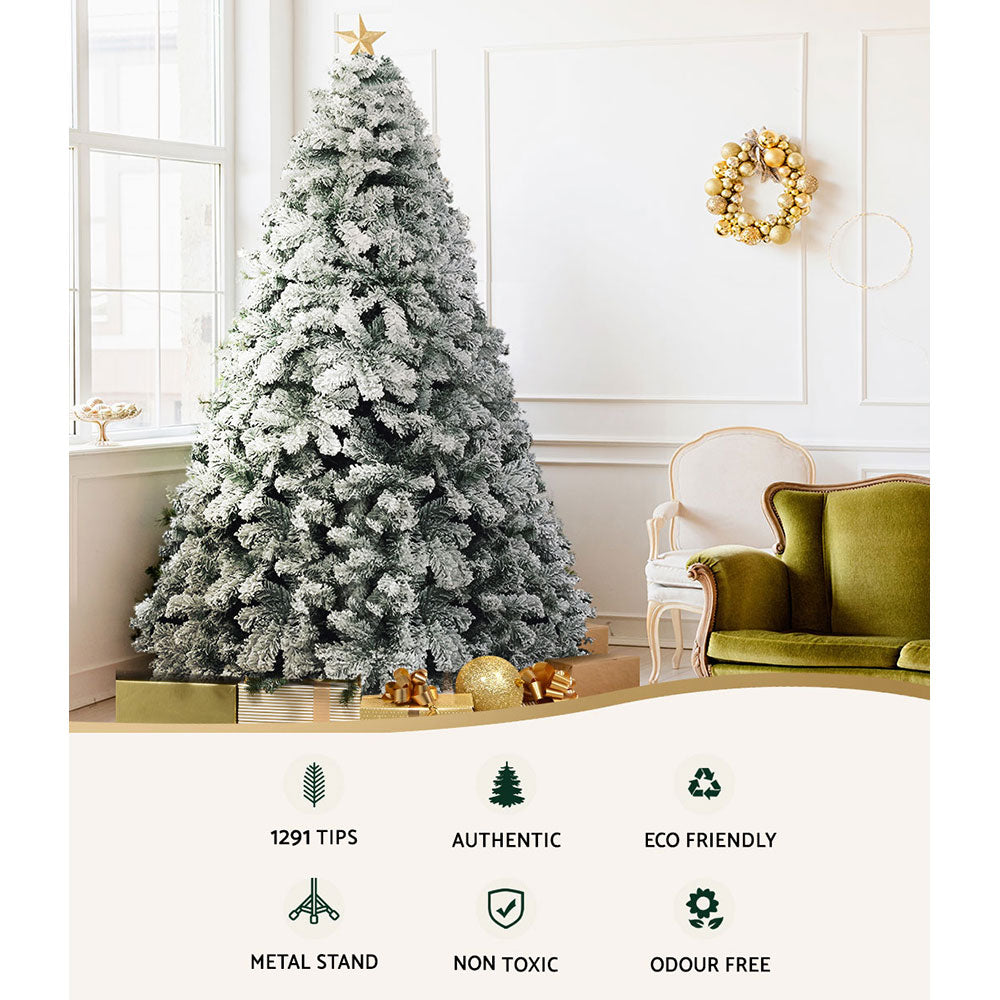 Christmas Tree 2.4M Xmas Trees Decorations Snowy 1291 Tips