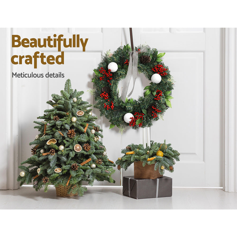 2FT 60CM Christmas Wreath with Decor Xmas Tree Decoration