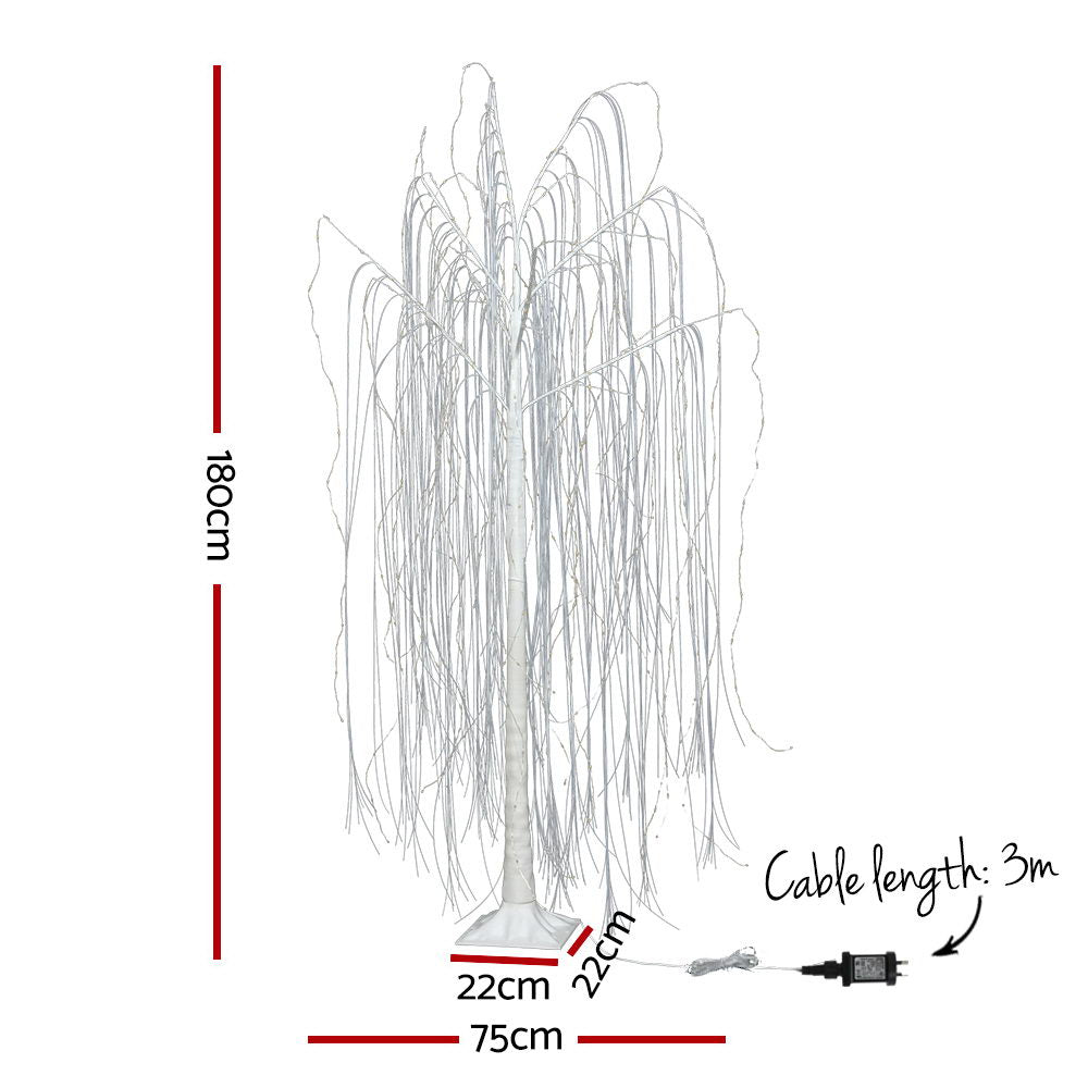 1.8M LED Christmas Tree Willow Xmas Fibre Optic Warm White Lights