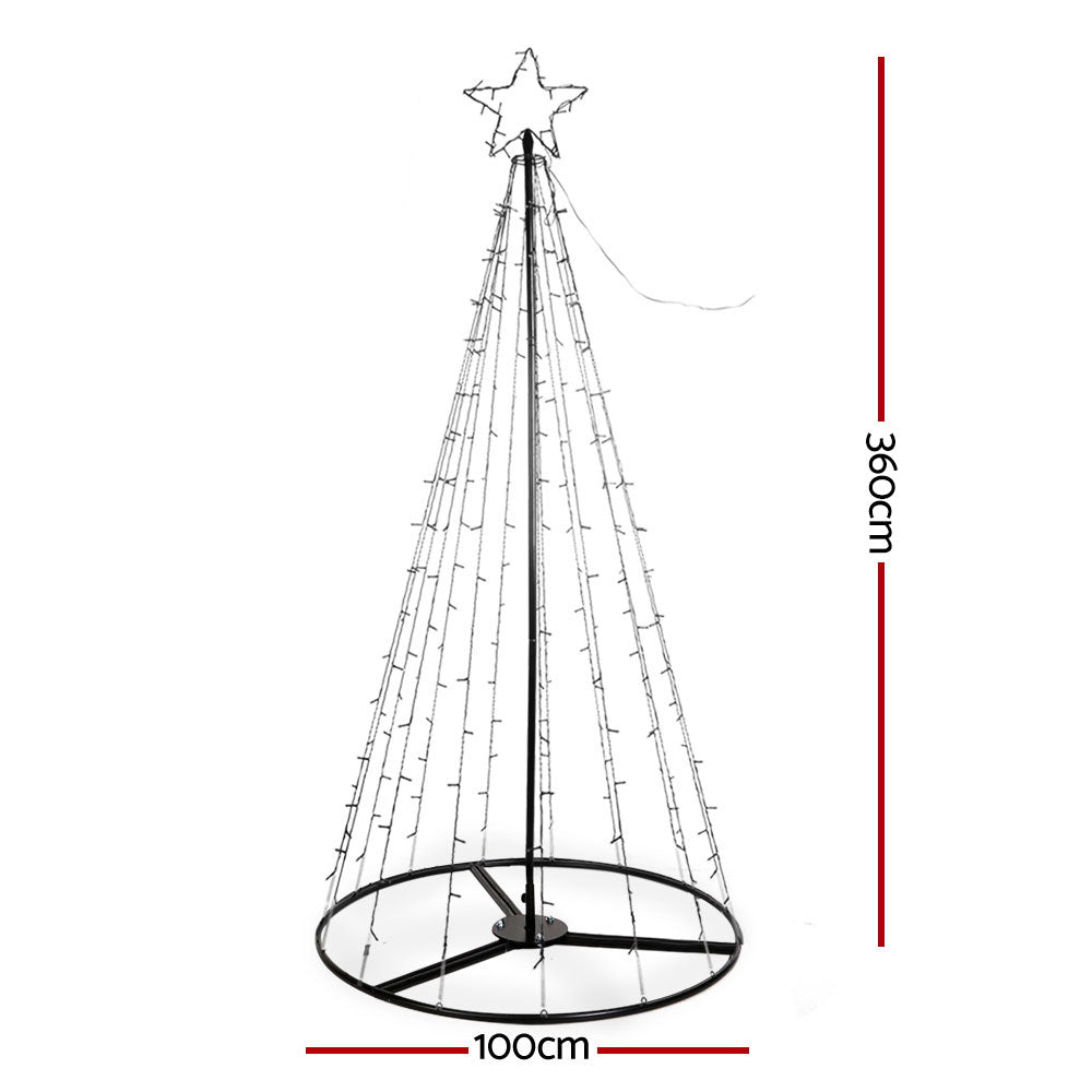 3.6M LED Christmas Tree Lights Xmas 400pc LED Warm White Optic Fibre