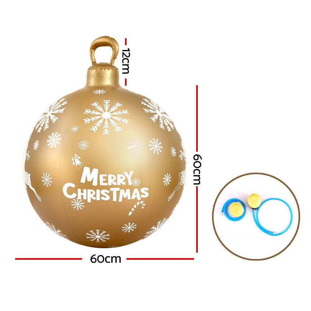 Christmas Inflatable Ball 60cm Decoration Giant Bauble Gold