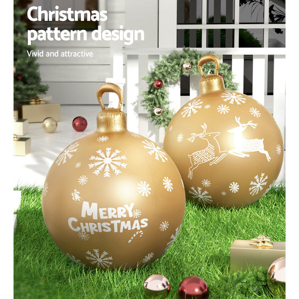 Christmas Inflatable Ball 60cm Decoration Giant Bauble Gold