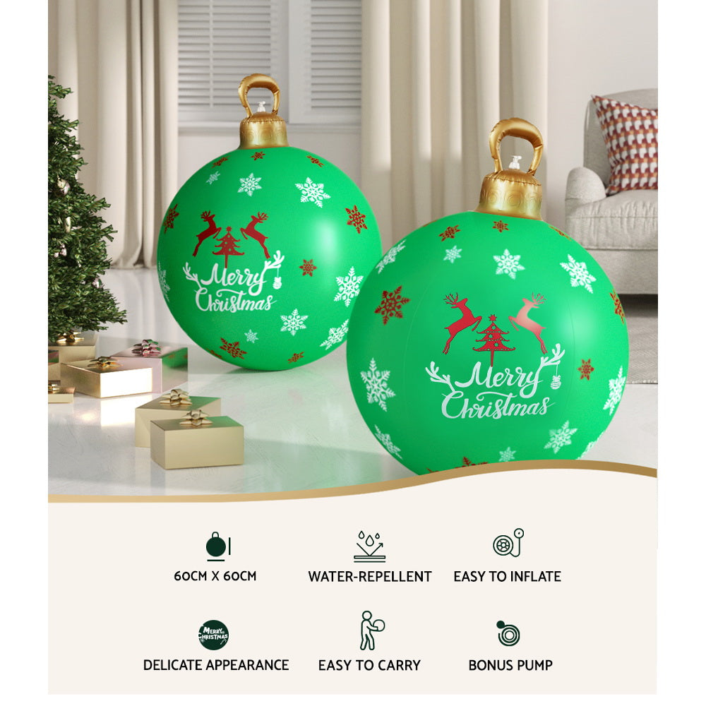 Christmas Inflatable Ball 60cm Decoration Giant Bauble Green