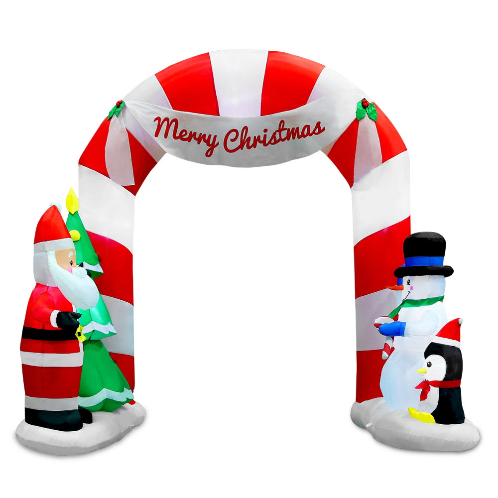 3M Christmas Inflatable Archway with Santa Xmas Decor LED