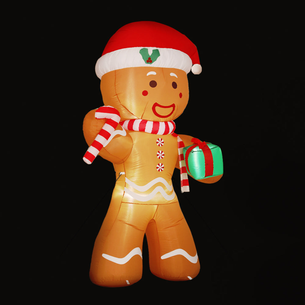 Christmas Inflatable Ginger Bread Man 2.4M Outdoor Decorations Lights