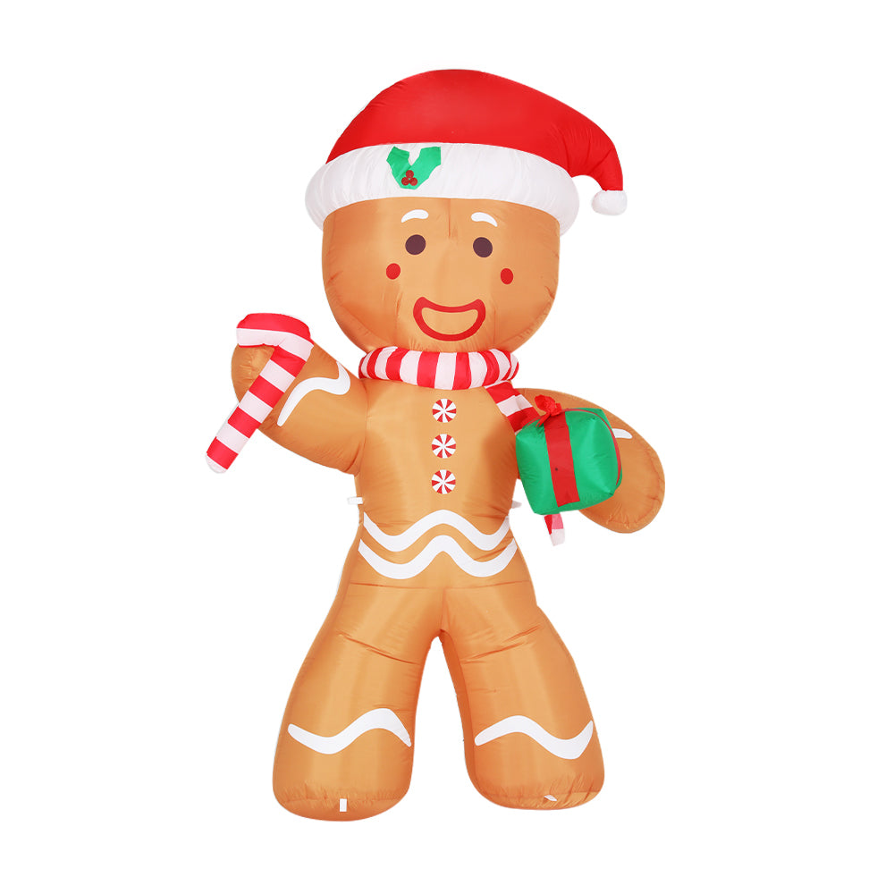 Christmas Inflatable Ginger Bread Man 2.4M Outdoor Decorations Lights