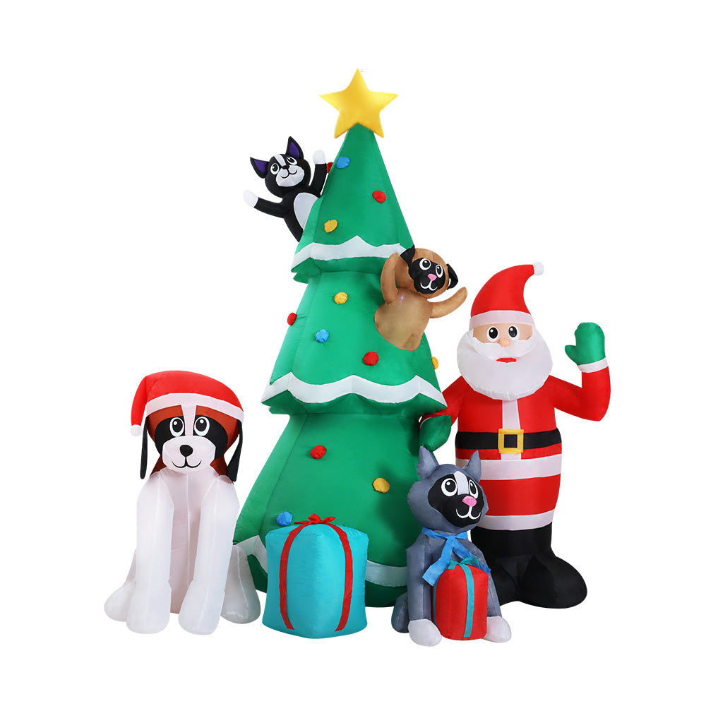 3M Inflatable Christmas Tree Santa Lights Outdoor Decorations