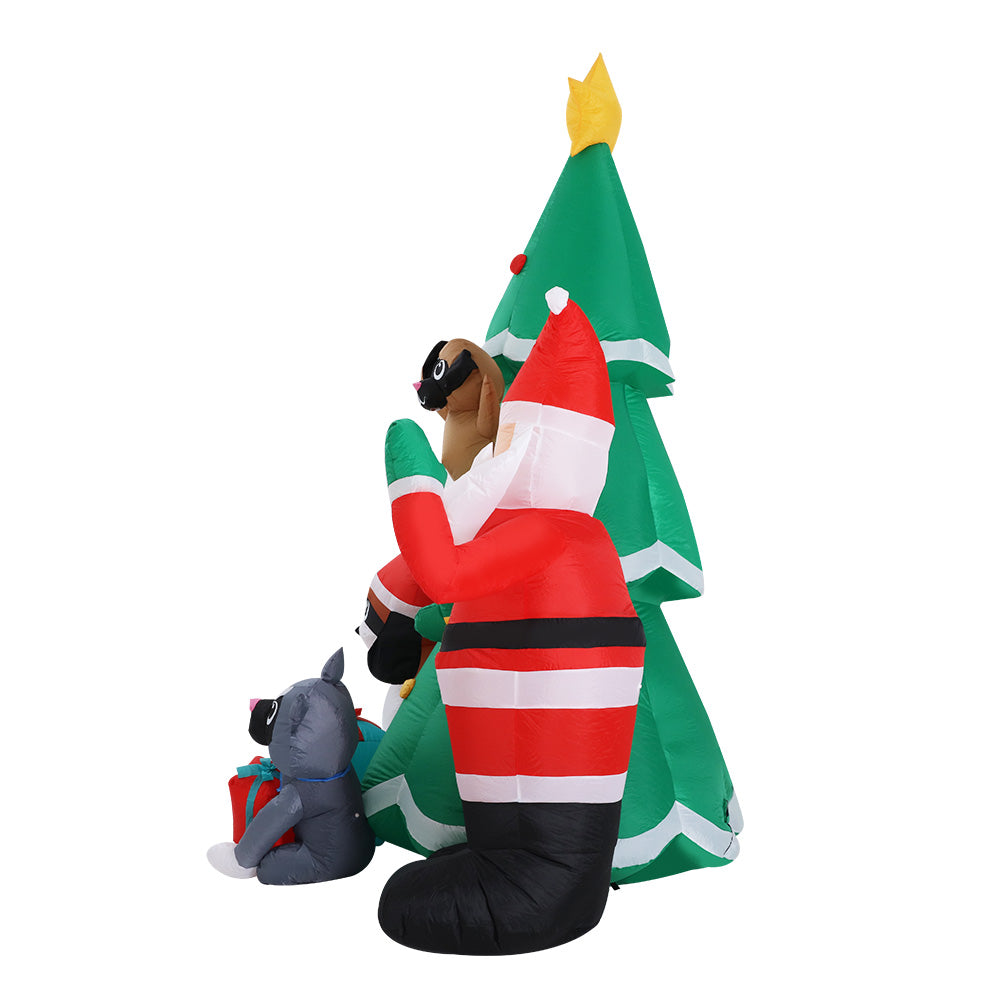 3M Inflatable Christmas Tree Santa Lights Outdoor Decorations