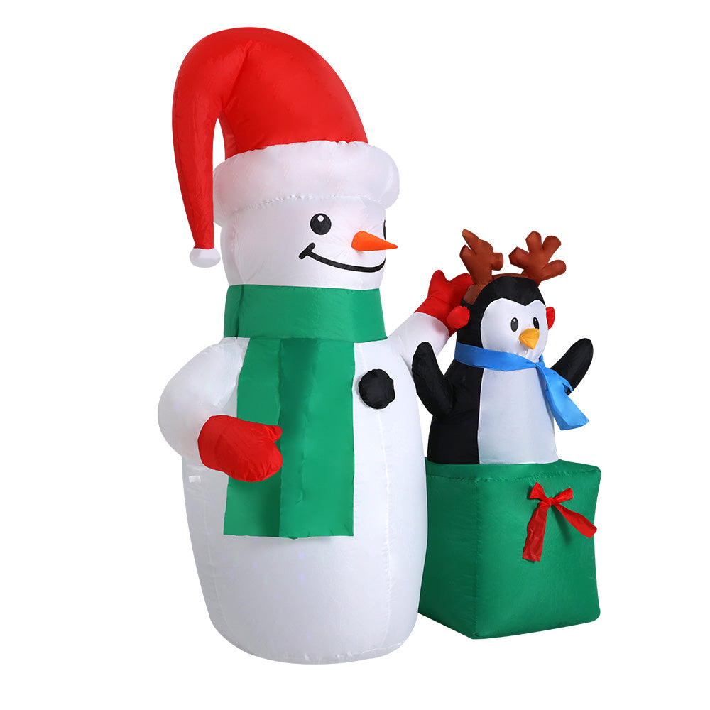 Inflatable Christmas 2.4M Snowman LED Lights Outdoor Decorations