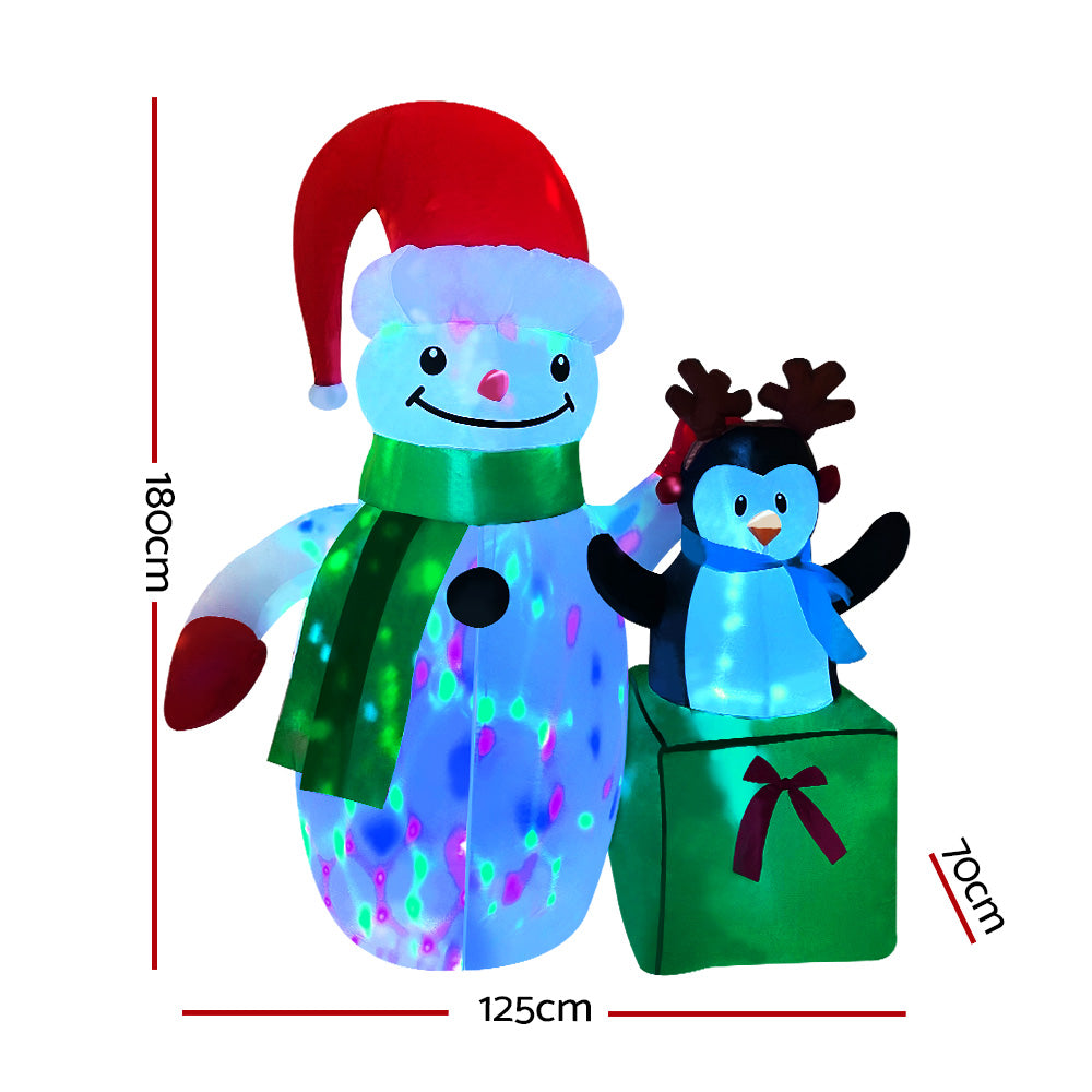 Inflatable Christmas 2.4M Snowman LED Lights Outdoor Decorations