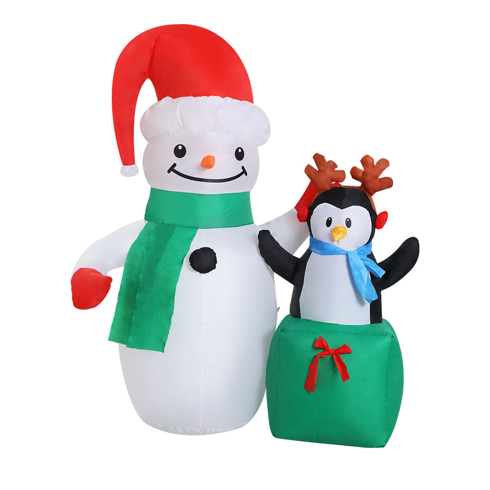 Inflatable Christmas 2.4M Snowman LED Lights Outdoor Decorations