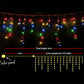 500 LED Solar Powered Christmas Icicle Lights 20M Outdoor Fairy String Party Multicolour