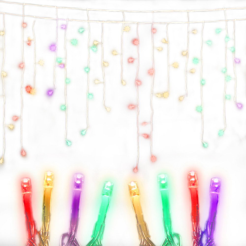 800 LED Christmas Icicle Lights Multicolour