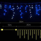 800 LED Christmas Icicle Lights White and Blue