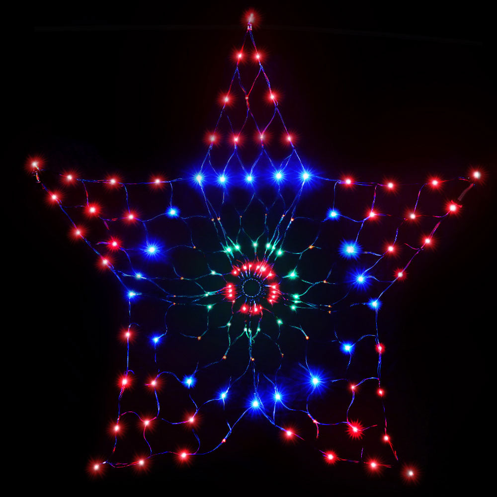 Christmas Lights Motif LED Star Net Waterproof Outdoor Colourful