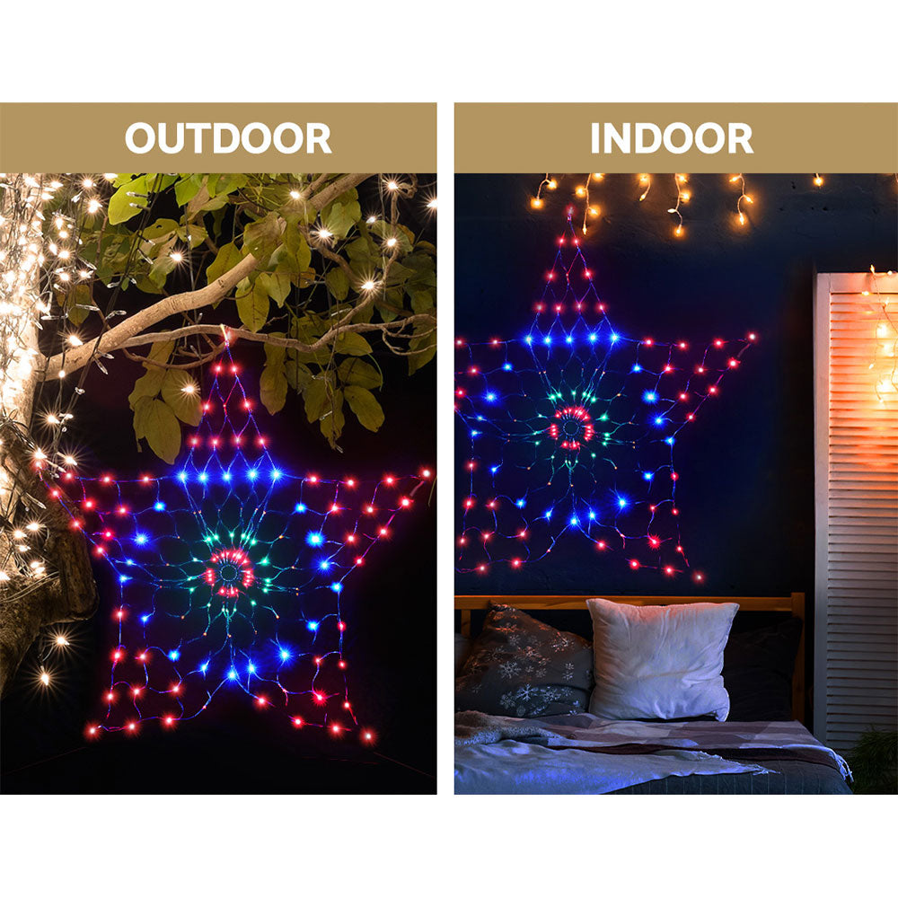 Christmas Lights Motif LED Star Net Waterproof Outdoor Colourful