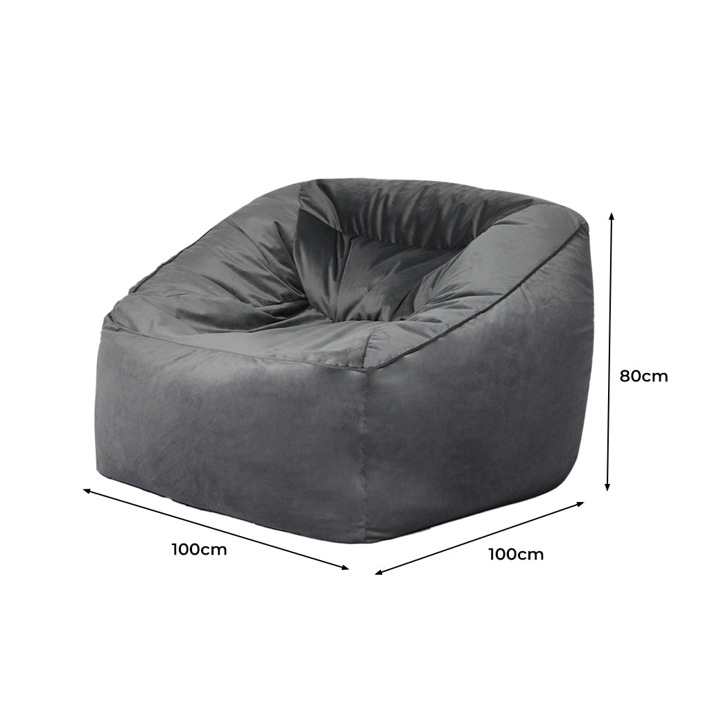 Bean Bag Chair Cover Soft Velvet Home Game Seat Lazy Sofa Cover Large