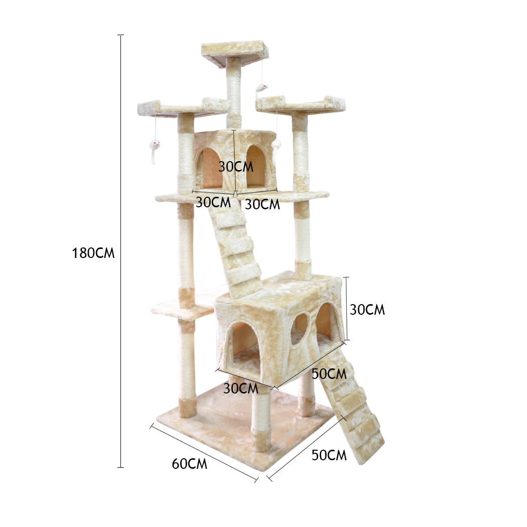 1.8M Cat Scratching Post Tree Gym House Condo Furniture Scratcher Pole